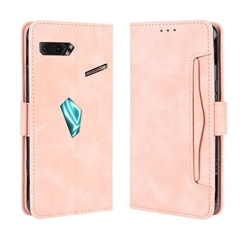 Handytasche Stand Schutzhülle Flip Leder Hülle BY3 für Asus ROG Phone II ZS660KL Rosa