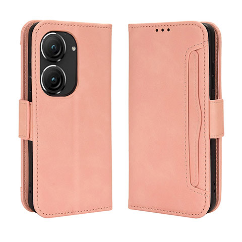 Handytasche Stand Schutzhülle Flip Leder Hülle BY3 für Asus Zenfone 9 Rosa