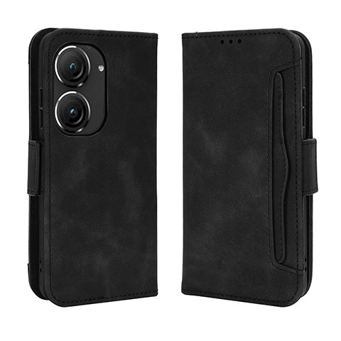 Handytasche Stand Schutzhülle Flip Leder Hülle BY3 für Asus Zenfone 9 Schwarz