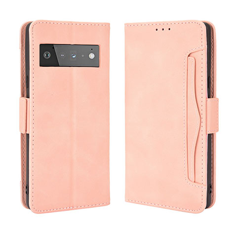 Handytasche Stand Schutzhülle Flip Leder Hülle BY3 für Google Pixel 6 Pro 5G Rosa