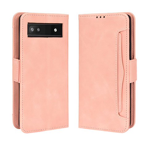 Handytasche Stand Schutzhülle Flip Leder Hülle BY3 für Google Pixel 6a 5G Rosa