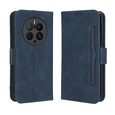 Handytasche Stand Schutzhülle Flip Leder Hülle BY3 für Huawei Mate 50 Pro Blau