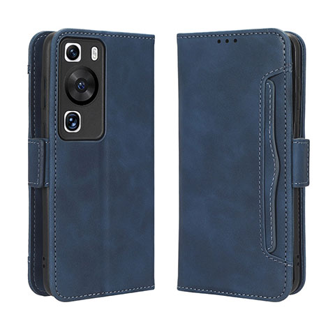 Handytasche Stand Schutzhülle Flip Leder Hülle BY3 für Huawei P60 Pro Blau