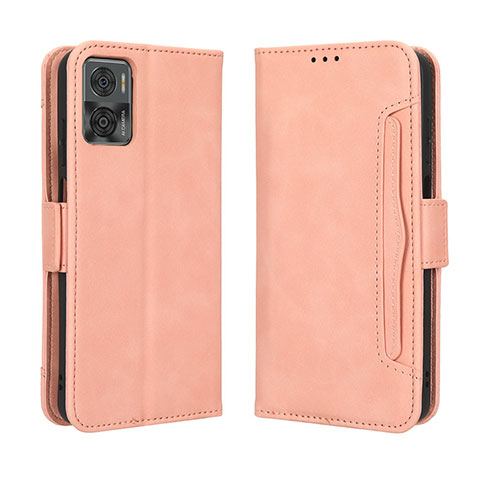 Handytasche Stand Schutzhülle Flip Leder Hülle BY3 für Motorola Moto E22 Rosa