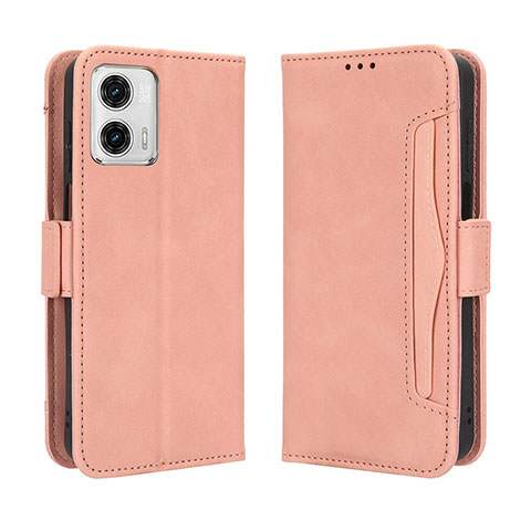 Handytasche Stand Schutzhülle Flip Leder Hülle BY3 für Motorola Moto G73 5G Rosa