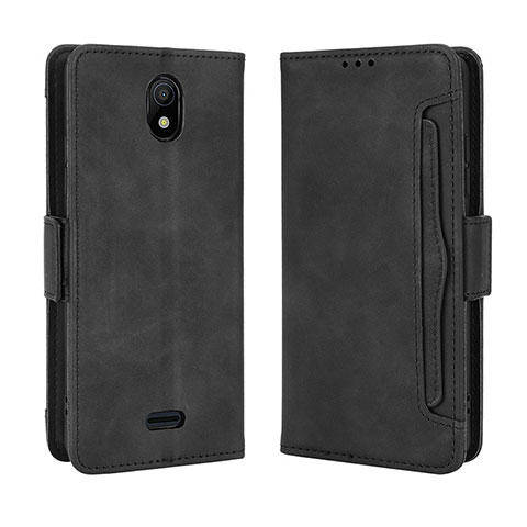 Handytasche Stand Schutzhülle Flip Leder Hülle BY3 für Nokia C100 Schwarz