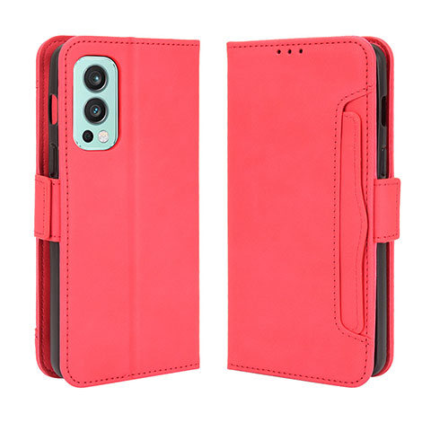 Handytasche Stand Schutzhülle Flip Leder Hülle BY3 für OnePlus Nord 2 5G Rot