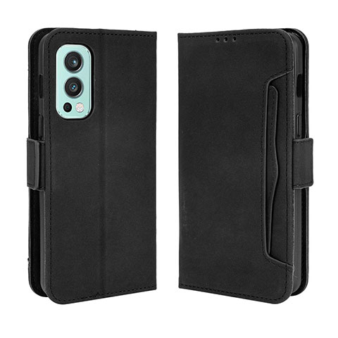 Handytasche Stand Schutzhülle Flip Leder Hülle BY3 für OnePlus Nord 2 5G Schwarz