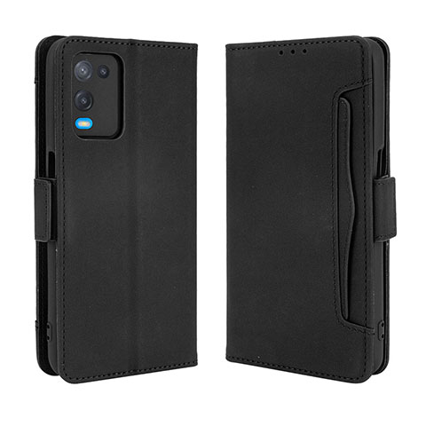 Handytasche Stand Schutzhülle Flip Leder Hülle BY3 für Oppo A54 4G Schwarz