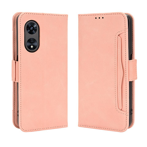 Handytasche Stand Schutzhülle Flip Leder Hülle BY3 für Oppo A58 4G Rosa