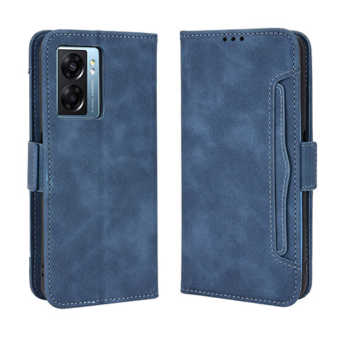 Handytasche Stand Schutzhülle Flip Leder Hülle BY3 für Oppo A77 5G Blau