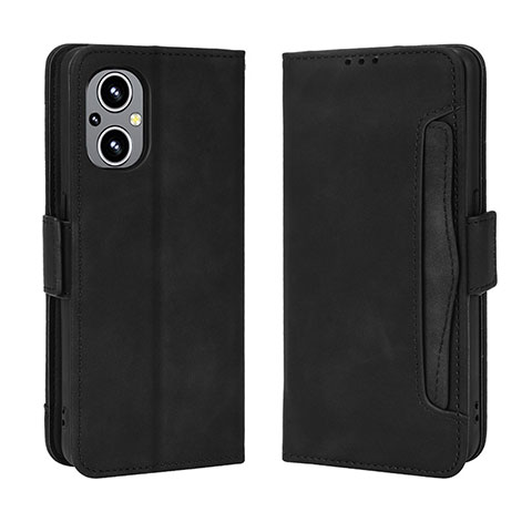 Handytasche Stand Schutzhülle Flip Leder Hülle BY3 für Oppo A96 5G Schwarz