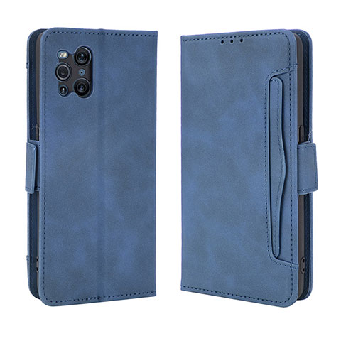 Handytasche Stand Schutzhülle Flip Leder Hülle BY3 für Oppo Find X3 5G Blau