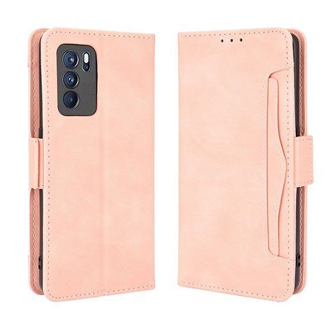 Handytasche Stand Schutzhülle Flip Leder Hülle BY3 für Oppo Reno6 Pro 5G India Rosa