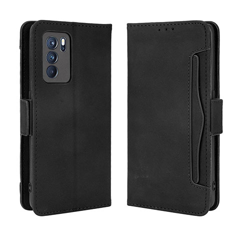 Handytasche Stand Schutzhülle Flip Leder Hülle BY3 für Oppo Reno6 Pro 5G India Schwarz