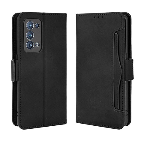 Handytasche Stand Schutzhülle Flip Leder Hülle BY3 für Oppo Reno6 Pro 5G Schwarz