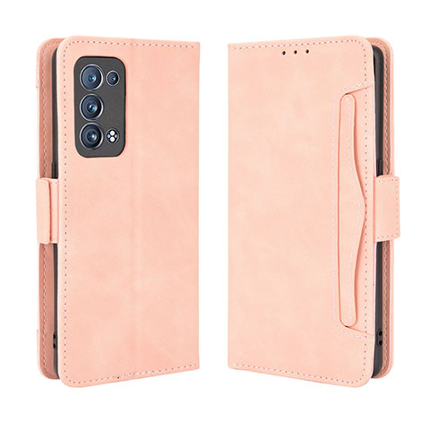 Handytasche Stand Schutzhülle Flip Leder Hülle BY3 für Oppo Reno6 Pro+ Plus 5G Rosa