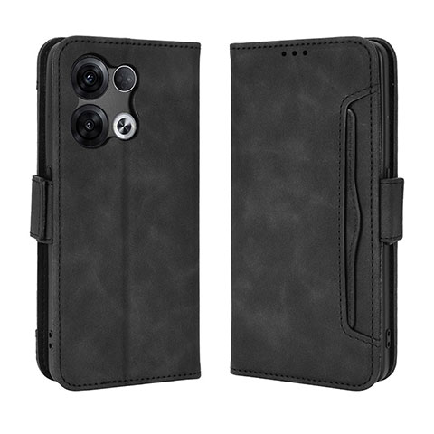 Handytasche Stand Schutzhülle Flip Leder Hülle BY3 für Oppo Reno8 Pro 5G Schwarz