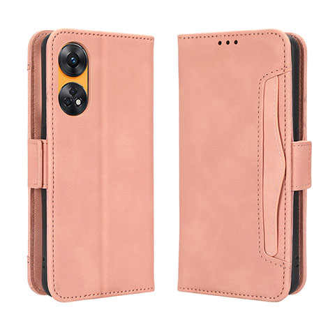 Handytasche Stand Schutzhülle Flip Leder Hülle BY3 für Oppo Reno8 T 4G Rosa