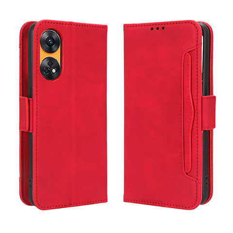 Handytasche Stand Schutzhülle Flip Leder Hülle BY3 für Oppo Reno8 T 4G Rot