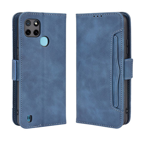 Handytasche Stand Schutzhülle Flip Leder Hülle BY3 für Realme C25Y India Blau