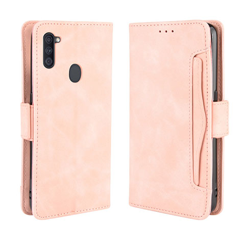 Handytasche Stand Schutzhülle Flip Leder Hülle BY3 für Samsung Galaxy A11 Rosa