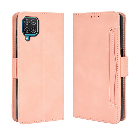 Handytasche Stand Schutzhülle Flip Leder Hülle BY3 für Samsung Galaxy A12 Rosa