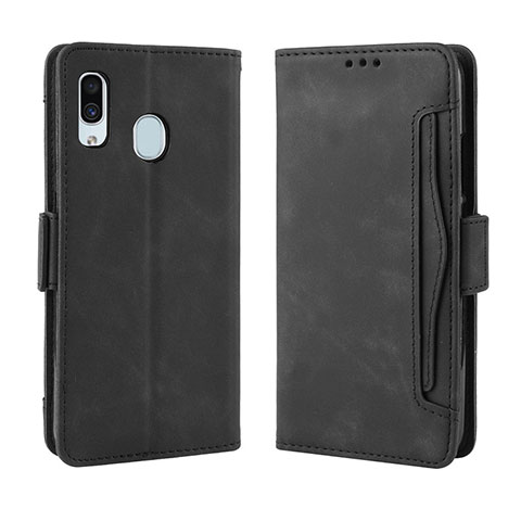 Handytasche Stand Schutzhülle Flip Leder Hülle BY3 für Samsung Galaxy A20e Schwarz