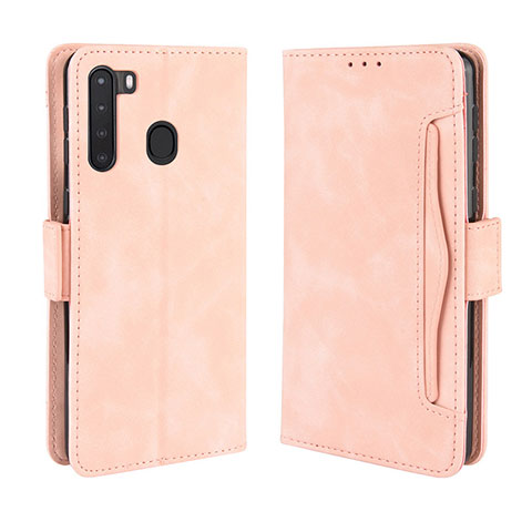 Handytasche Stand Schutzhülle Flip Leder Hülle BY3 für Samsung Galaxy A21 Rosa