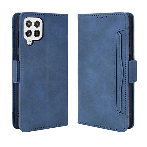 Handytasche Stand Schutzhülle Flip Leder Hülle BY3 für Samsung Galaxy A22 4G Blau