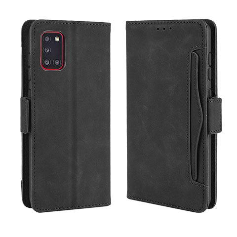 Handytasche Stand Schutzhülle Flip Leder Hülle BY3 für Samsung Galaxy A31 Schwarz