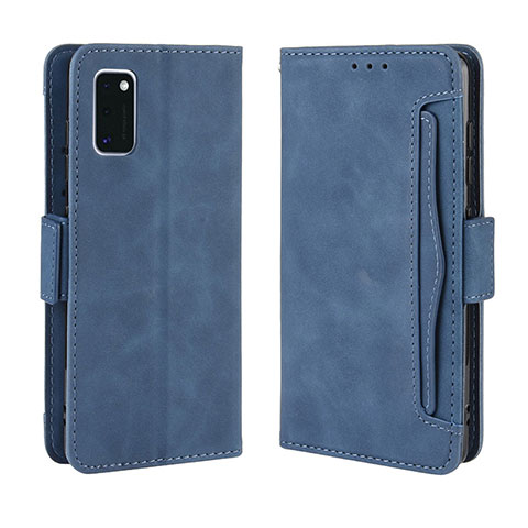 Handytasche Stand Schutzhülle Flip Leder Hülle BY3 für Samsung Galaxy A41 Blau