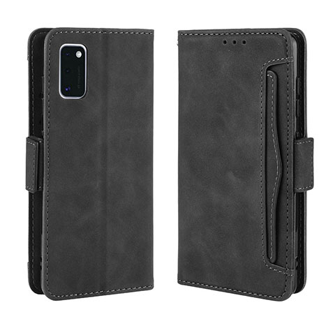 Handytasche Stand Schutzhülle Flip Leder Hülle BY3 für Samsung Galaxy A41 Schwarz