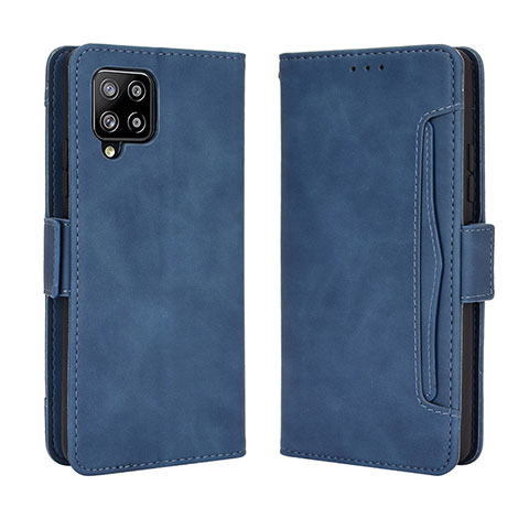 Handytasche Stand Schutzhülle Flip Leder Hülle BY3 für Samsung Galaxy A42 5G Blau