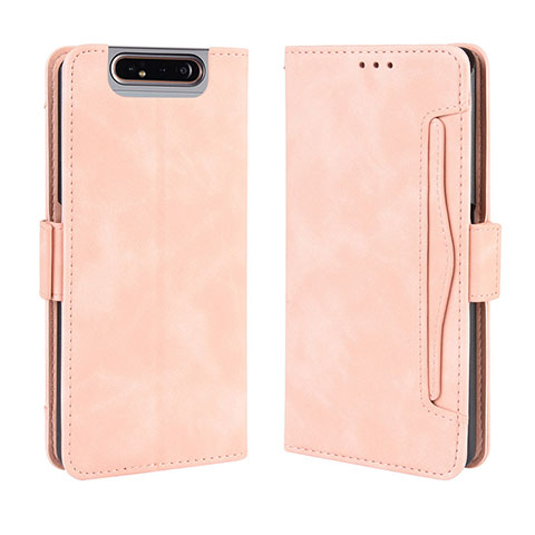 Handytasche Stand Schutzhülle Flip Leder Hülle BY3 für Samsung Galaxy A80 Rosa