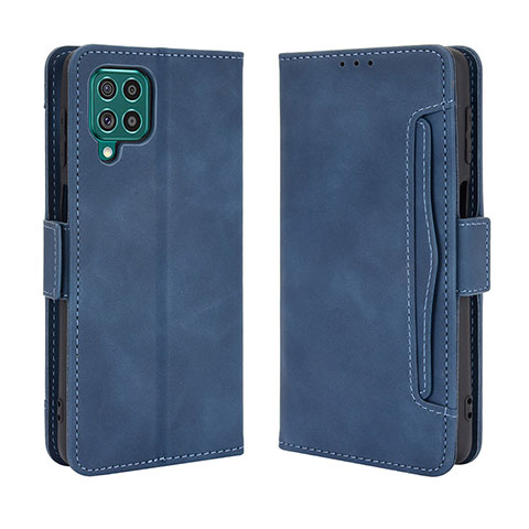 Handytasche Stand Schutzhülle Flip Leder Hülle BY3 für Samsung Galaxy F62 5G Blau