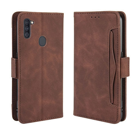 Handytasche Stand Schutzhülle Flip Leder Hülle BY3 für Samsung Galaxy M11 Braun