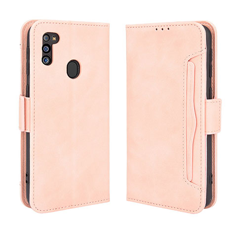 Handytasche Stand Schutzhülle Flip Leder Hülle BY3 für Samsung Galaxy M21 (2021) Rosa