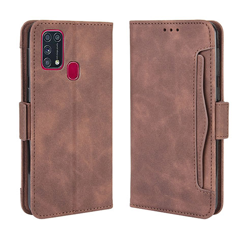 Handytasche Stand Schutzhülle Flip Leder Hülle BY3 für Samsung Galaxy M31 Braun