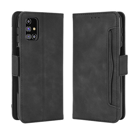 Handytasche Stand Schutzhülle Flip Leder Hülle BY3 für Samsung Galaxy M31s Schwarz