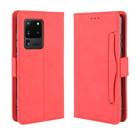 Handytasche Stand Schutzhülle Flip Leder Hülle BY3 für Samsung Galaxy S20 Ultra Rot
