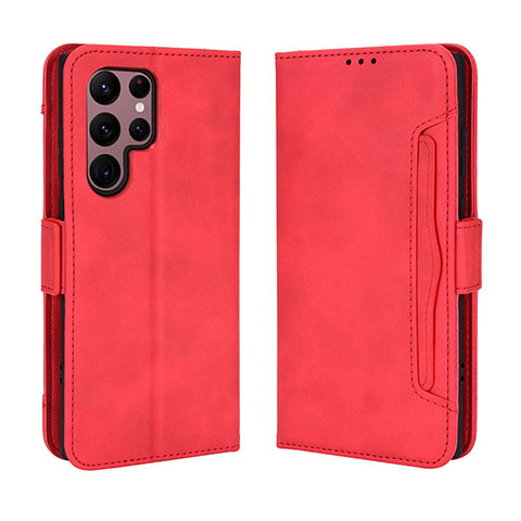 Handytasche Stand Schutzhülle Flip Leder Hülle BY3 für Samsung Galaxy S22 Ultra 5G Rot