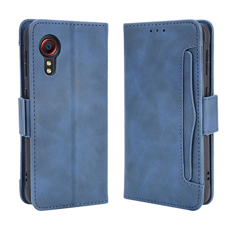 Handytasche Stand Schutzhülle Flip Leder Hülle BY3 für Samsung Galaxy XCover 5 SM-G525F Blau