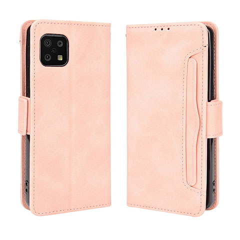 Handytasche Stand Schutzhülle Flip Leder Hülle BY3 für Sharp Aquos Sense6 Rosa