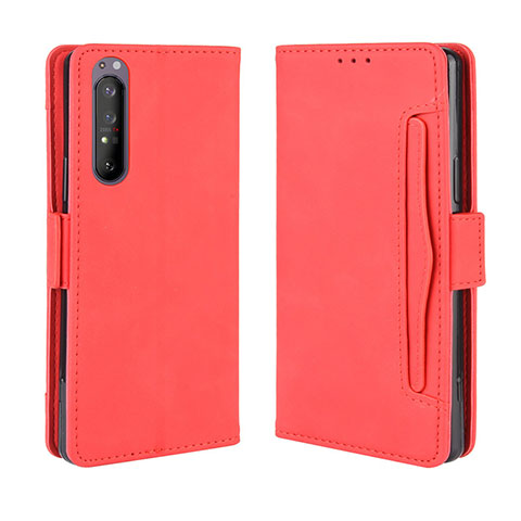 Handytasche Stand Schutzhülle Flip Leder Hülle BY3 für Sony Xperia 1 II Rot