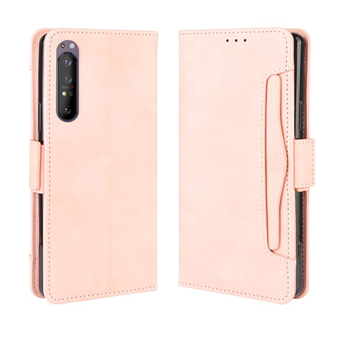 Handytasche Stand Schutzhülle Flip Leder Hülle BY3 für Sony Xperia 5 II Rosa