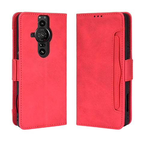 Handytasche Stand Schutzhülle Flip Leder Hülle BY3 für Sony Xperia PRO-I Rot