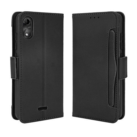 Handytasche Stand Schutzhülle Flip Leder Hülle BY3 für Wiko Y51 Schwarz