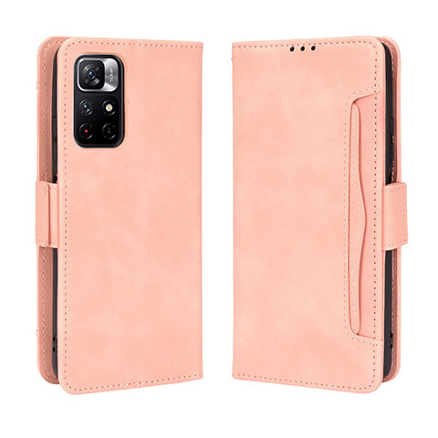 Handytasche Stand Schutzhülle Flip Leder Hülle BY3 für Xiaomi Poco M4 Pro 5G Rosa