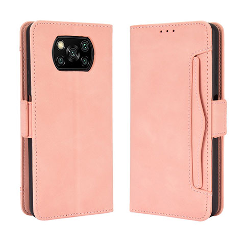 Handytasche Stand Schutzhülle Flip Leder Hülle BY3 für Xiaomi Poco X3 Pro Rosa